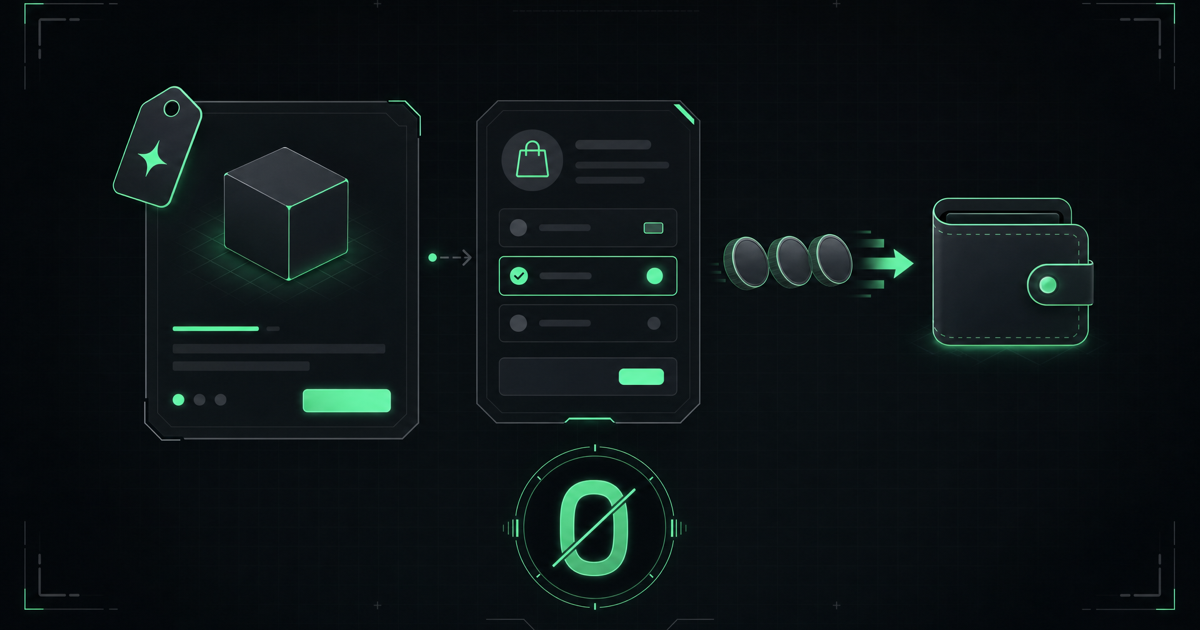Naymo bio checkout selling a digital product with tip buttons, paid via Stripe with 0% platform fee on Pro